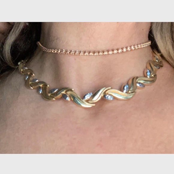 Trade Only LARGE 10mm 14K Two Tone Gold 17" Choker Collar Necklace 16.8 Grams! - Picture 2 of 12